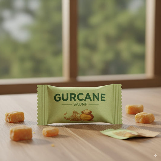 Gurcane Saunf Jaggery Cubes | Infused with Real Fennel Seeds